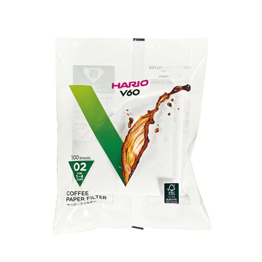 Hario V60 Coffee Filter Papers Size 02 White (100 Pack)