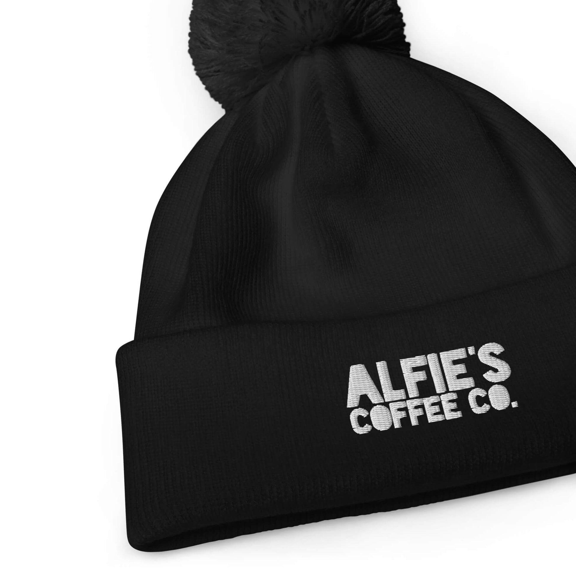 Alfies Coffee Co Logo Black Beanie 1